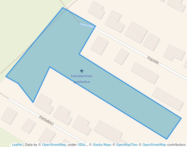 walking in Heinälammen puistoalue map in Jyväskylä