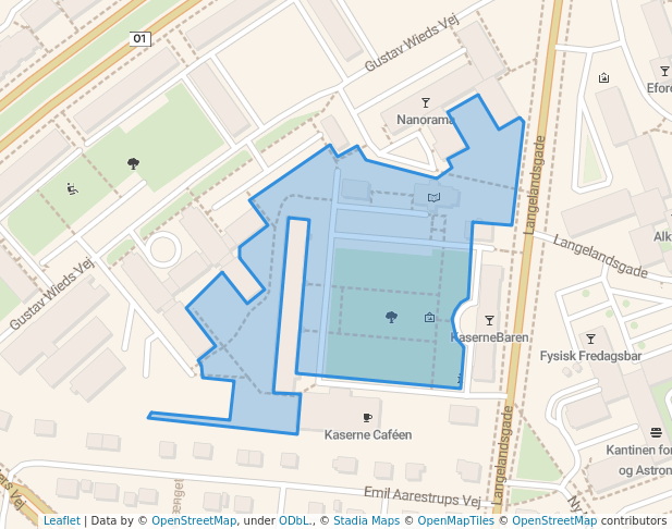 Uniparken, kasernen.