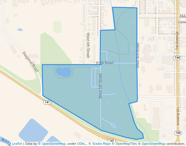 walking in Pattee Park map in Perry