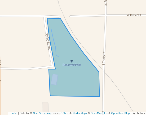 walking in Roosevelt Park map in Gilmer