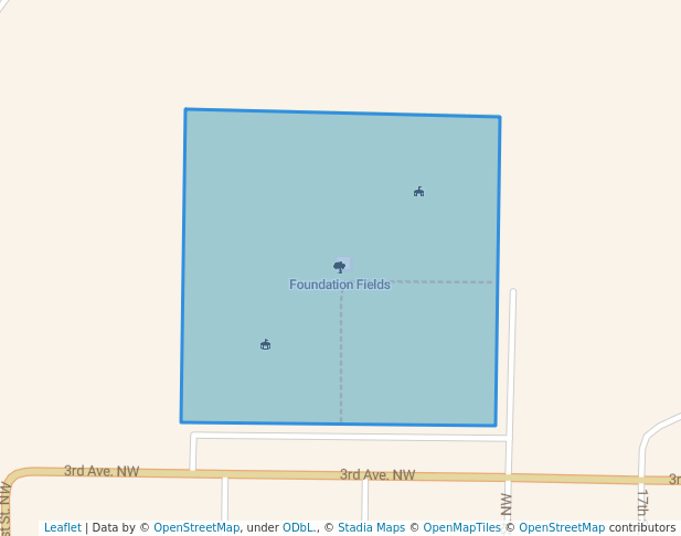 walking in Foundation Fields map in Watertown