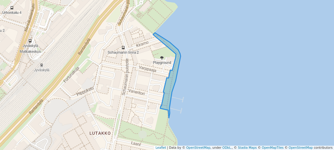 walking in Lutakonranta map in Jyväskylä