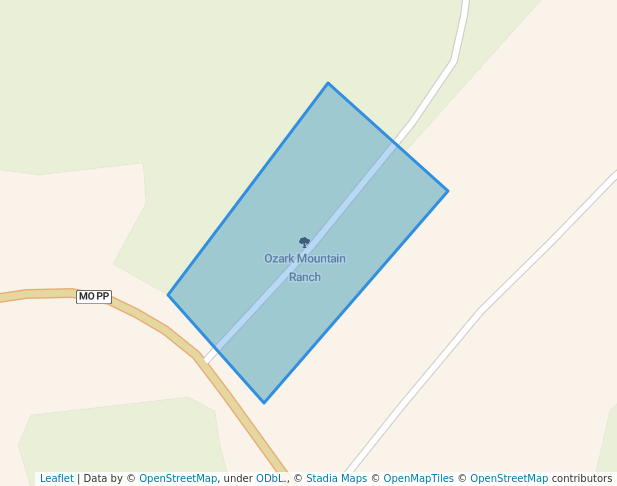 walking in Ozark Mountain Ranch map in Dixon