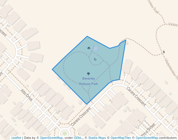 walking in Beverley Robson Park map in Guelph