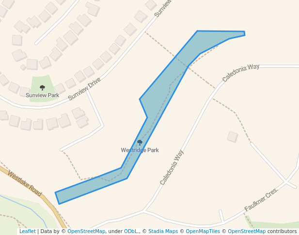 walking in Westridge Park map in West Kelowna