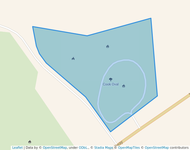 walking in Cook Oval map in Wee Waa