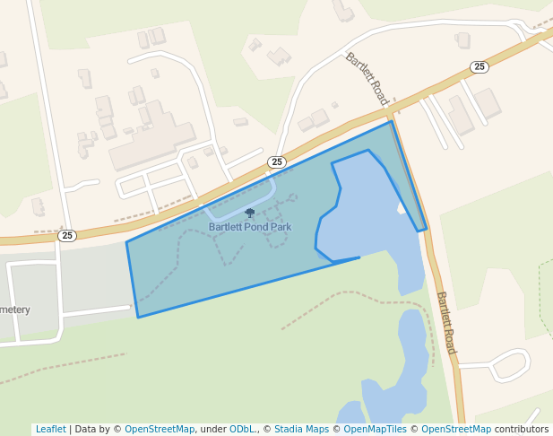 walking in Barlett Pound Park map in Middle Island