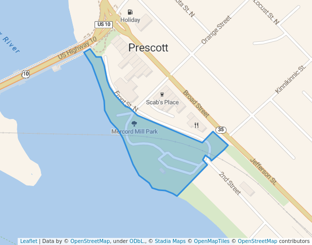 walking in Mercord Mill Park map in Prescott