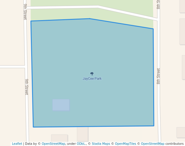 walking in JayCee Park map in Harlan