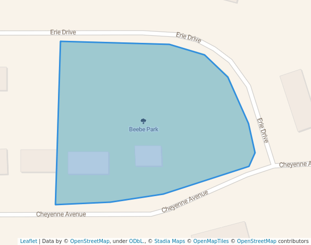 walking in Beebe Park map in Harlan