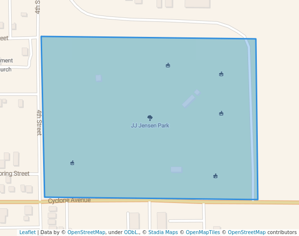 walking in JJ Jensen Park map in Harlan
