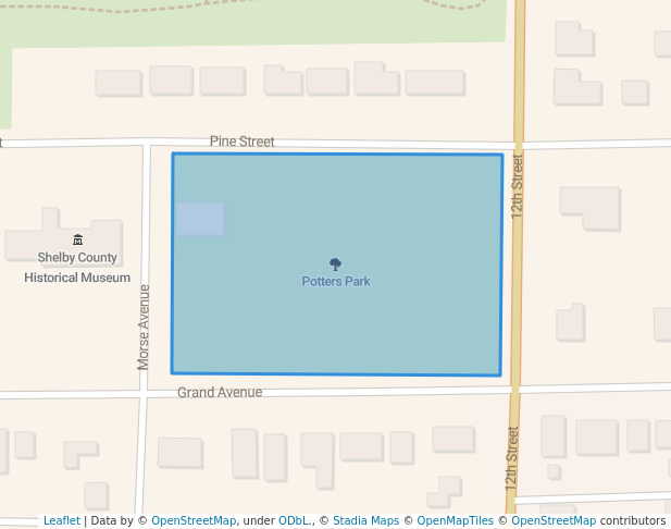 walking in Potters Park map in Harlan