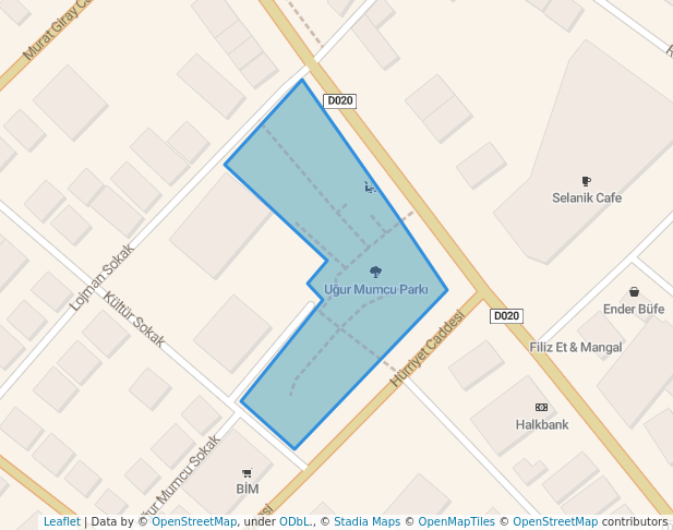 walking in Uğur Mumcu Parkı map in Saray