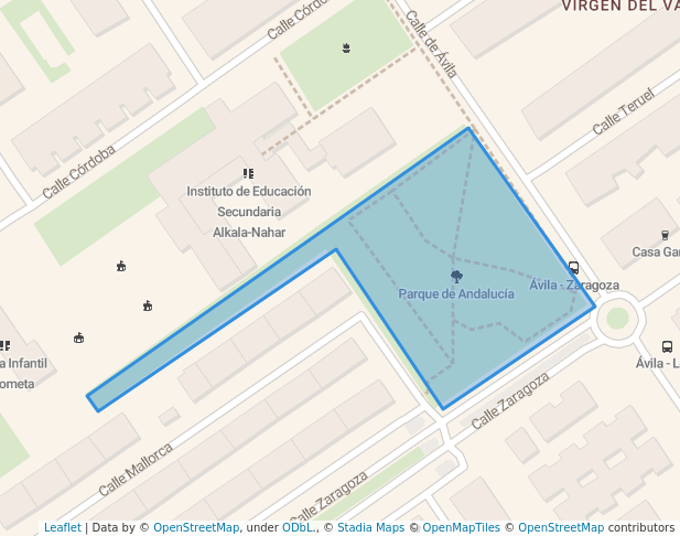 walking in Parque de Andalucía map in Alcalá de Henares