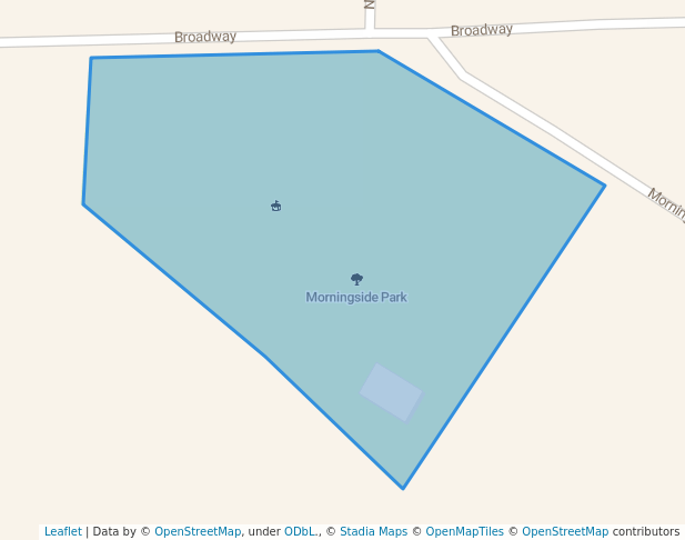 walking in Morningside Park map in Denison