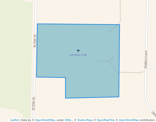 walking in Johnson Park map in Denison