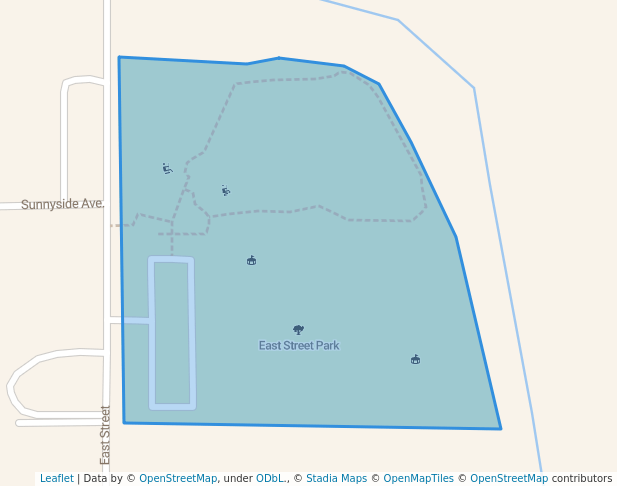 walking in East Street Park map in Winfield