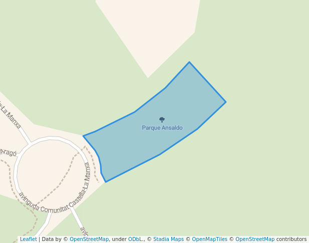 walking in Parque Ansaldo map in San Juan de Alicante