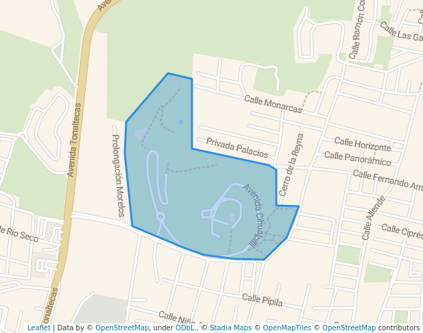 walking in Parque Ecológico Cerro de la Reina map in Tonalá