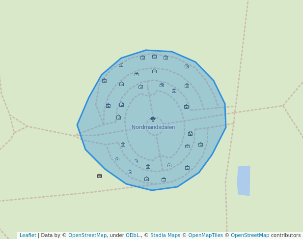 walking in Nordmandsdalen map in Fredensborg