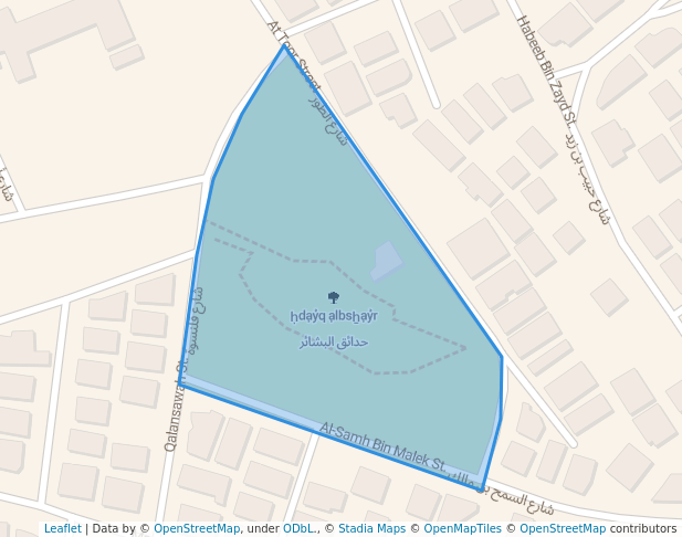 walking in حدائق البشائر map in Amman