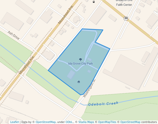 walking in Ida Grove City Park map in Ida Grove