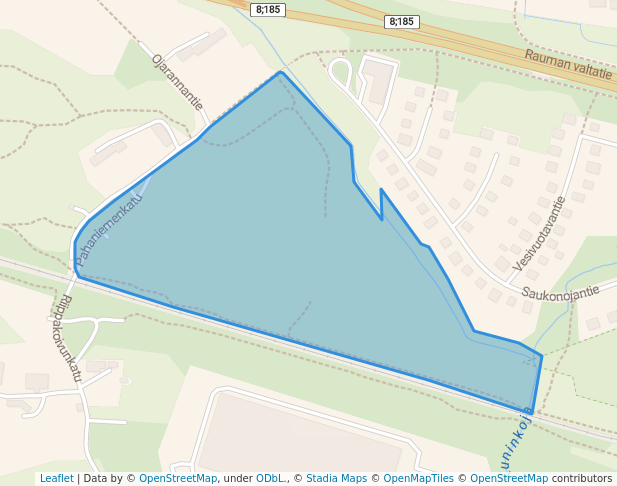 walking in Ojarannanpuisto map in Turku