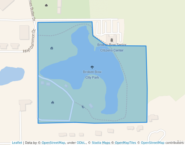 walking in Broken Bow City Park map in Broken Bow