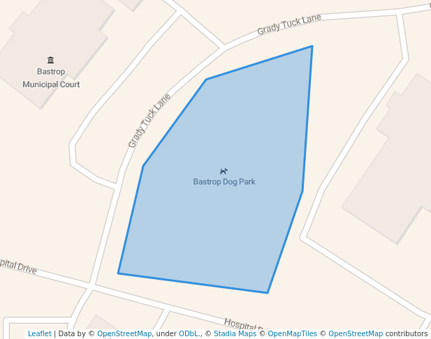 walking in Bastrop Dog Park map in Bastrop