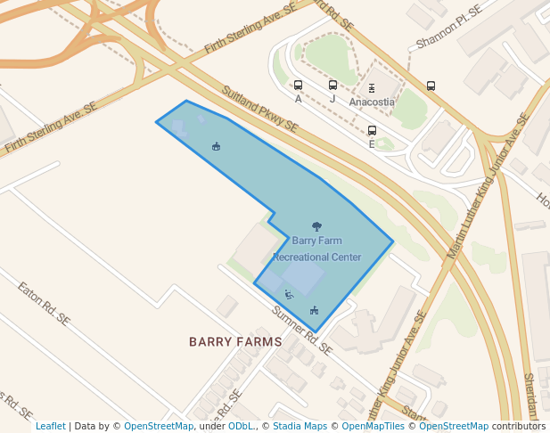 Barry Farm in Washington | Map and Routes