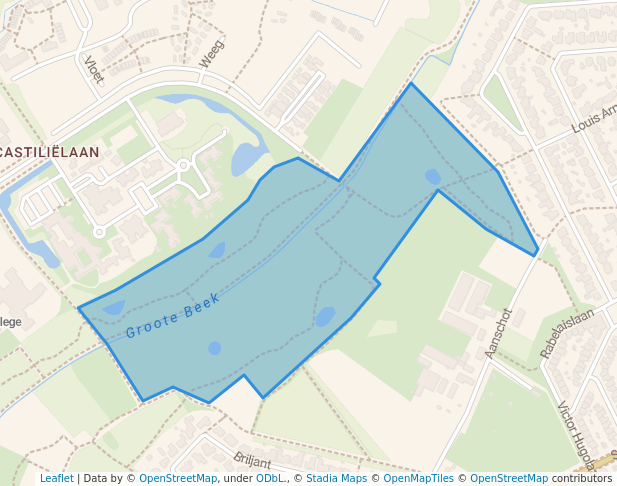 walking in Aanschotse Beemden map in Eindhoven