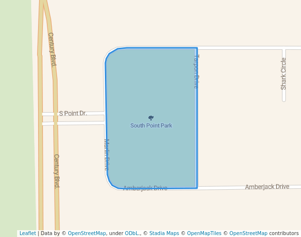 walking in South Point Park map in Texas City