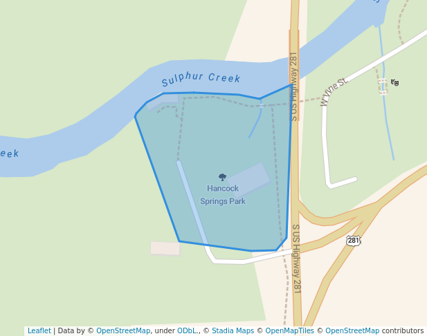 walking in Hancock Park map in Lampasas