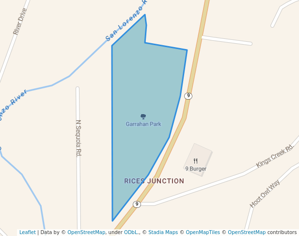 walking in Garrahan Park map in Boulder Creek