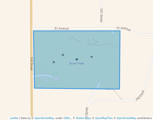 walking in Brown Park map in Langley