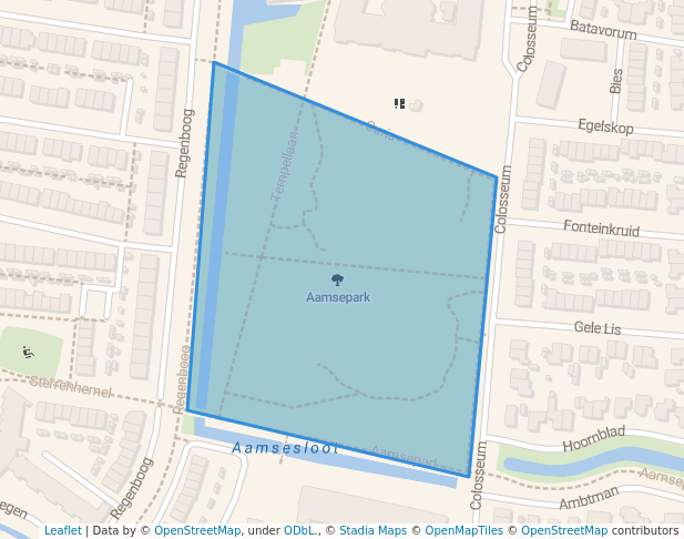 walking in Aamsepark map in Elst