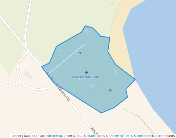 walking in MacDonalds Beach map in Shearwater