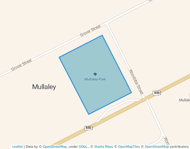 walking in Mullaley Park map in Mullaley