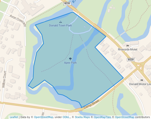 Apex Park in Donald | Map and Routes