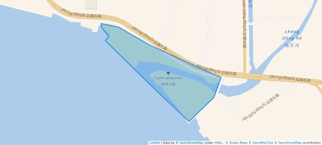 walking in 海滨公园 map in Zhou Shan Shi