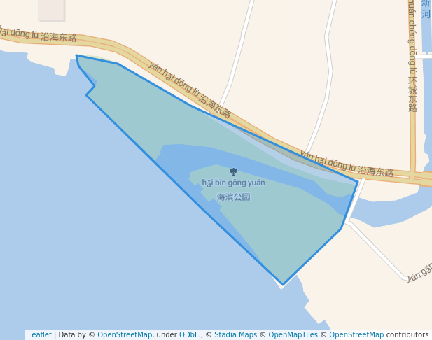 walking in 海滨公园 map in Zhou Shan Shi