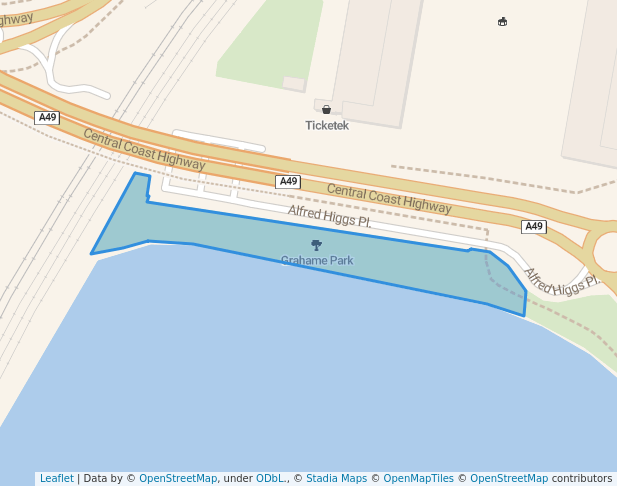 walking in Grahame Park map in Gosford