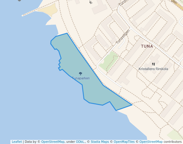 walking in Tunaparken map in Luleå