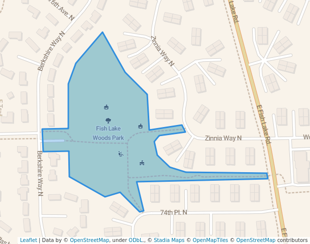 walking in Fish Lake Woods Park map in Osseo