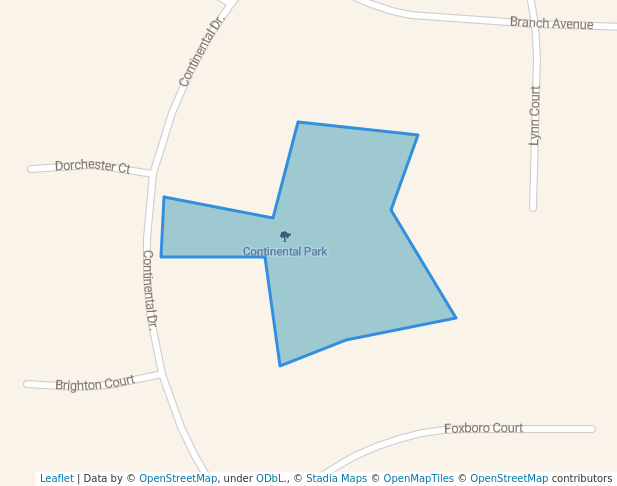 walking in Continental Park map in Warrenville