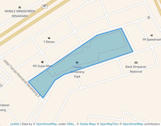 walking in Taipan Senawang Park map in Seremban