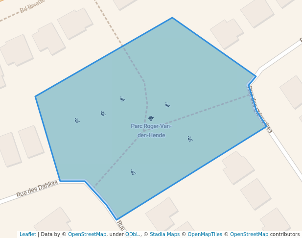 walking in Parc Roger-Van-den-Hende map in Saint-Eustache