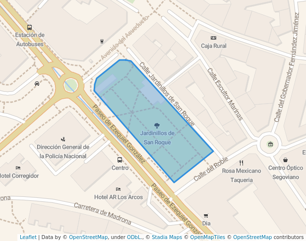 walking in Jardinillos de San Roque map in Segovia