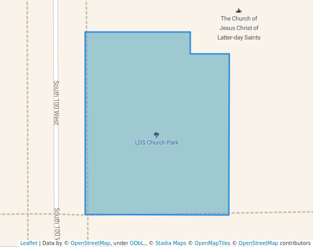 walking in LDS Church Park map in Orangeville