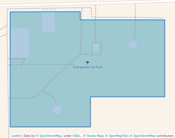walking in Orangeville City Park map in Orangeville